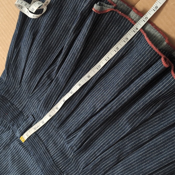 Anthropologie Navy Pinstripe Mini Dress Skort - Picture 9 of 9